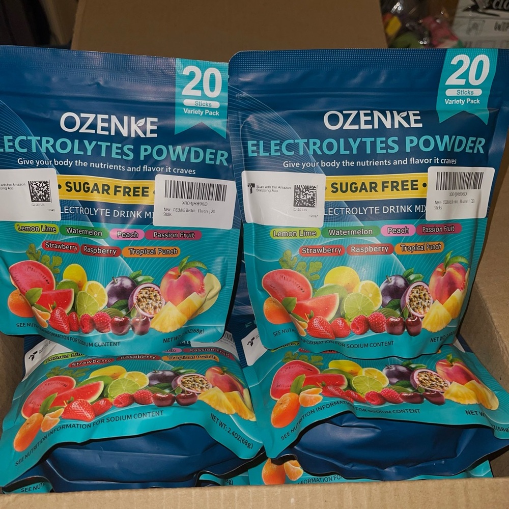 NEW! Ozenke Electrolytes Sugar Free Variety Powders 10 Packs (20) in each pack